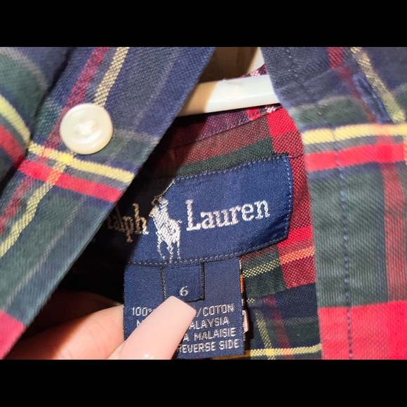 Red Ralph Lauren Button Up - Picture 2 of 2